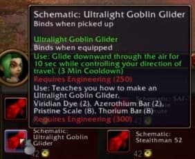 Ultralight Goblin Glider: Deploys a steerable wing apparatus for controlled horizontal gliding and safe landings.