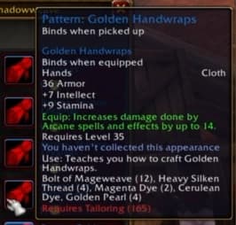 Golden Handwraps: Shimmering yellow cloth gear tailored to boost arcane power.