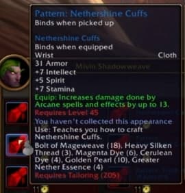 Nethershine Cuffs: Glowing arcane mantle and wrist wraps for advanced magi.