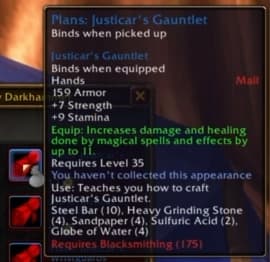 Justicar's Gauntlet: Heavy plate pieces that balance offensive power with defensive stability.