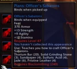 Officer's Sabatons: Pure stat-focused equipment for optimal physical output.