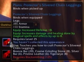 Protector's Silvered Chain Leggings: Mail pieces optimized for frontline tanking hybrids.