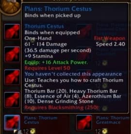 Thorium Cestus: Heavy-duty spiked hand-wraps built with reinforced thorium plating.