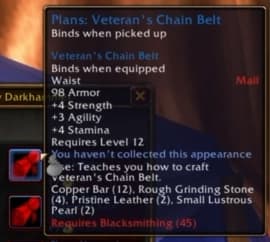 Veteran's Chain Belt: Essential mail accessories for seasoned combatants.