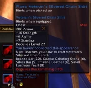 Veteran's Silvered Chain Shirt: Core mail pieces offering clean, unadulterated physical stats.