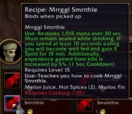 Mrrggl Smrrthle: A specialized murloc-inspired blend favored by coastal travelers.
