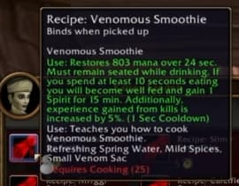 Venomous Smoothie: Brewed carefully to harness medicinal properties without the poison.