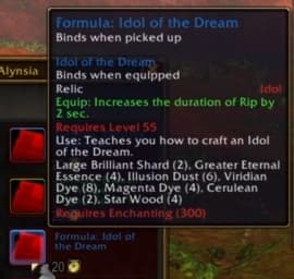 Idol of the Dream: A tranquil relic tuned to support restoration druids.