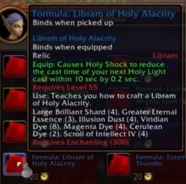Libram of Holy Alacrity: Inscribed with sacred rites to speed up holy execution.