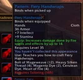 Fiery Handwraps: Warm, ember-threaded cloth pieces crafted to maximize fire spell output.