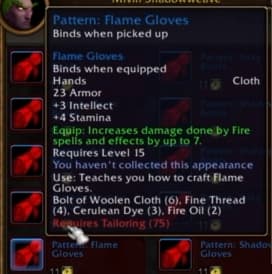 Flame Gloves: Supporting slot items to complete the full pyromancer ensemble.
