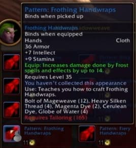 Frothing Handwraps: Chilly, ice-infused cloth components built for frost spellcasters.