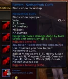 Netherfroth Cuffs: Premium specialized gear for frost-oriented spell slingers.