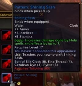 Shining Sash: Polished white and gold support pieces.